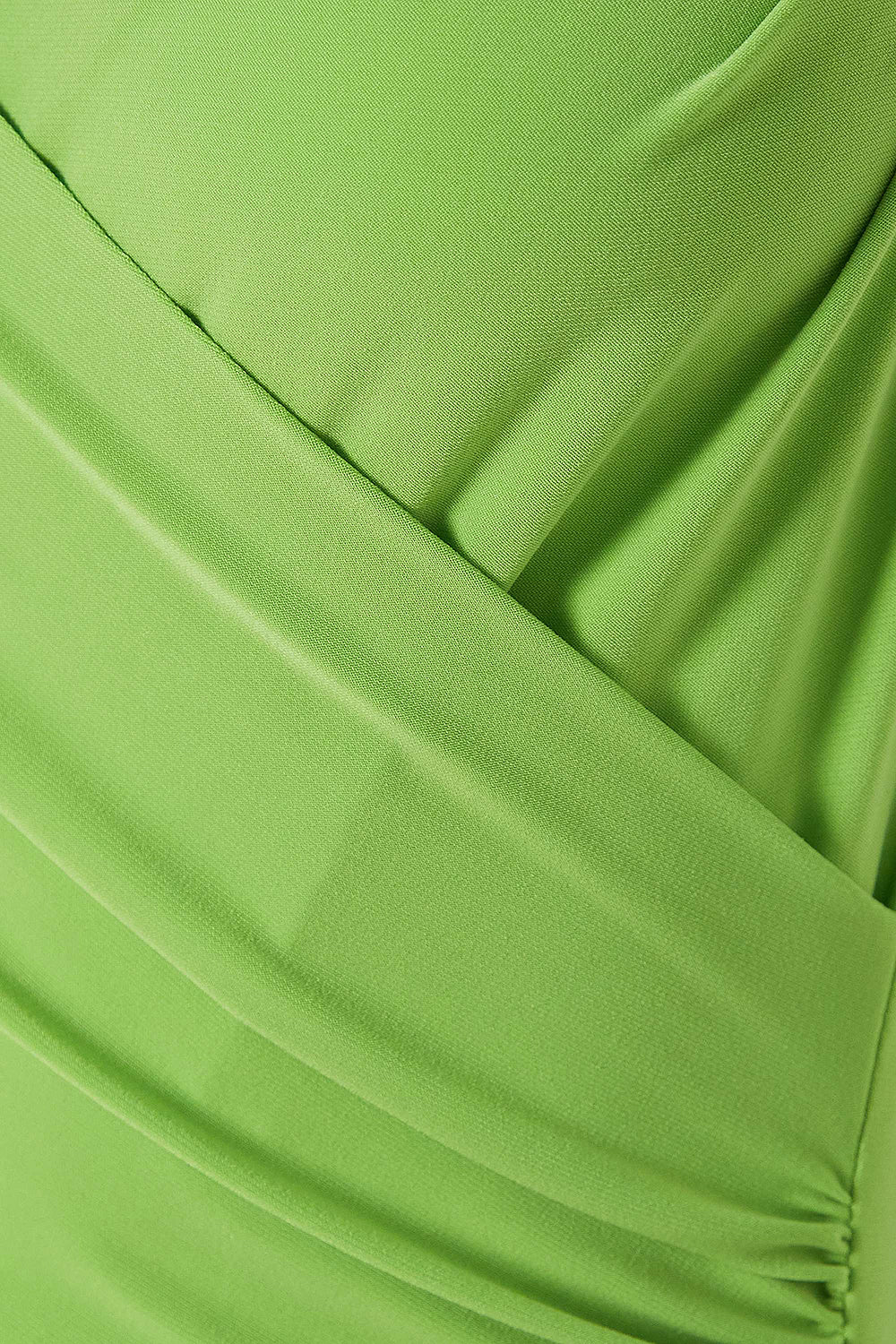 Vestido irregular drapeado ajustado plisado con cuentas y halter en verde neón
