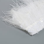 Heather Feather-trimTop And Simone Skirt In White
