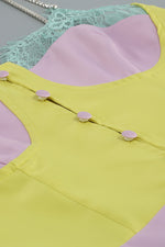 Lace Patchwork Strappy High Splits Long Dress