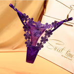 Ladies Mesh Embroidered Floral Temptation Panties G-String