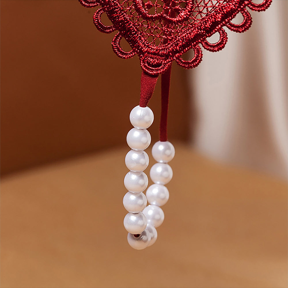 Bragas de perlas bordadas en forma de corazón sexy para mujer