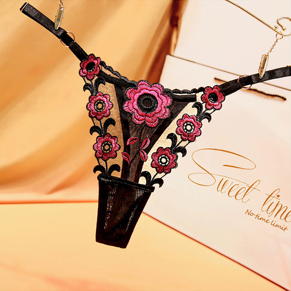 Ladies Sexy Mesh Embroidered Floral Panties G-String – CHICIDA