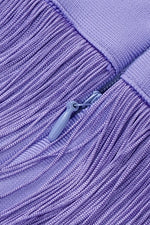 Lavender Halter Tassel Backless Mini Bandage Dress