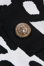 Leopard Print Deep V Short Bandage Jacket In Black