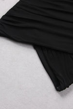 Long Sleeve Feather Trim Short Top Mini Skirt Bandage Skirt