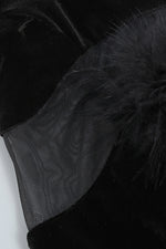 Long sleeves Feather-Trim Mesh Mini Dress