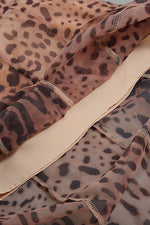 Maxi Skirt Set Leopard Print Silk Two Pieces Set - Chicida
