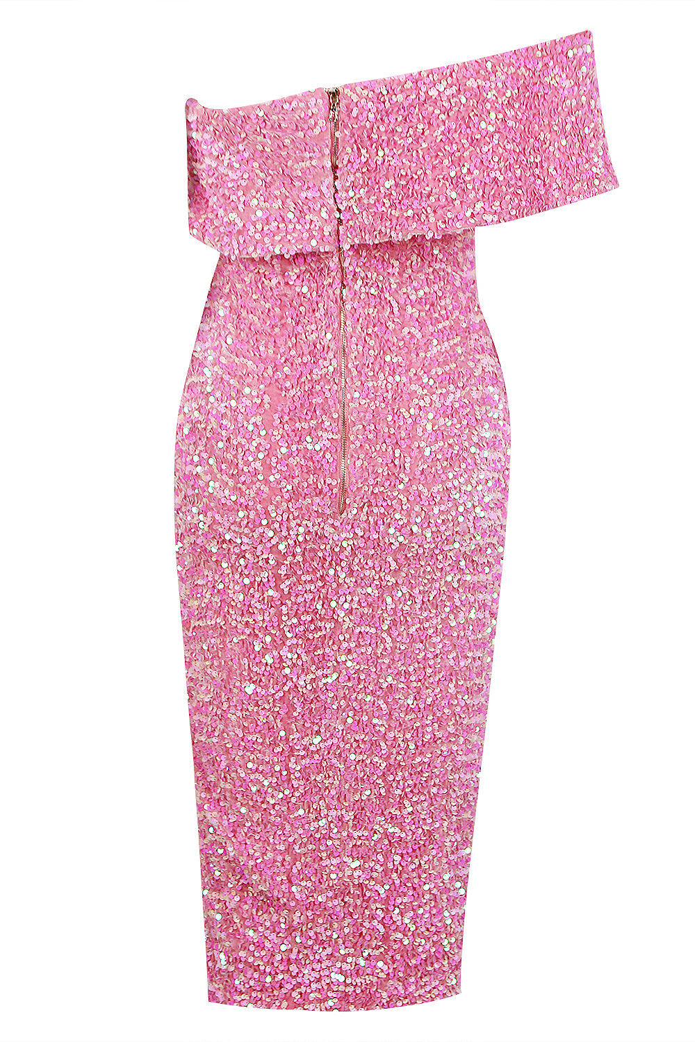 Une épaule manches courtes dos nu robe à paillettes mode en rose bleu lavande