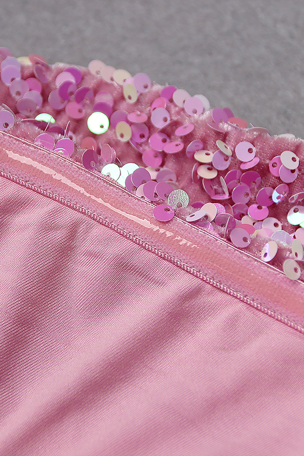 Une épaule manches courtes dos nu robe à paillettes mode en rose bleu lavande