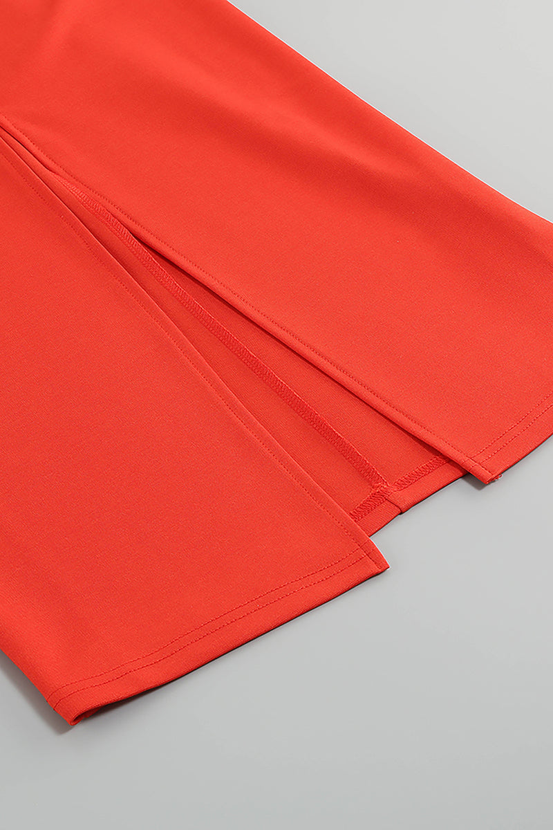 Orange Bow Strappy Beaded Slim Midi Dress