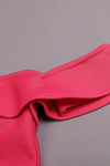 Pink Ruffled Off The-shoulder Mini Bandage Dress