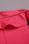 Pink Ruffled Off The-shoulder Mini Bandage Dress