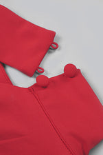 Red O Neck One Shoulder Sleeveless High Split Maxi Dress