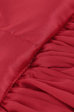 Red One Shoulder Ruched Bodysuit - Chicida