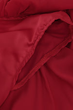 Red One Shoulder Ruched Bodysuit - Chicida