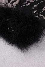 Sequin-embellished Feather Skirts In Pink Black
