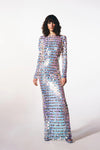 Shiny Sequins Backless Split Long Maxi Dress