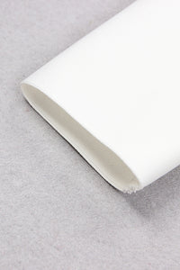 Mini robe bandage ajourée en cristal à une rangée en blanc