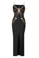 Spring Haute Couture Chain-Embellished Dress In Black - Chicida