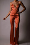 Sparkly Crystal Strappy Red Jumpsuits - Chicida