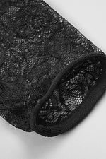 Square Neck Long Sleeve Lace Midi Bandage Dress Black