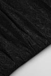 Square Neck Long Sleeve Lace Midi Bandage Dress Black
