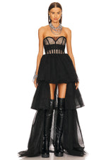 Strapless Corset Top Tulle Dress Paula Gown