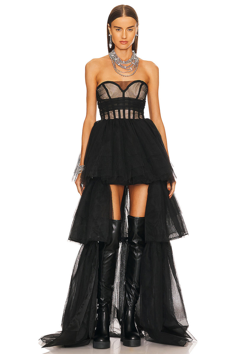 Strapless Corset Top And Tulle Dress Paula Gown