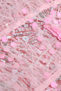 Robe bustier à paillettes brillantes en rose