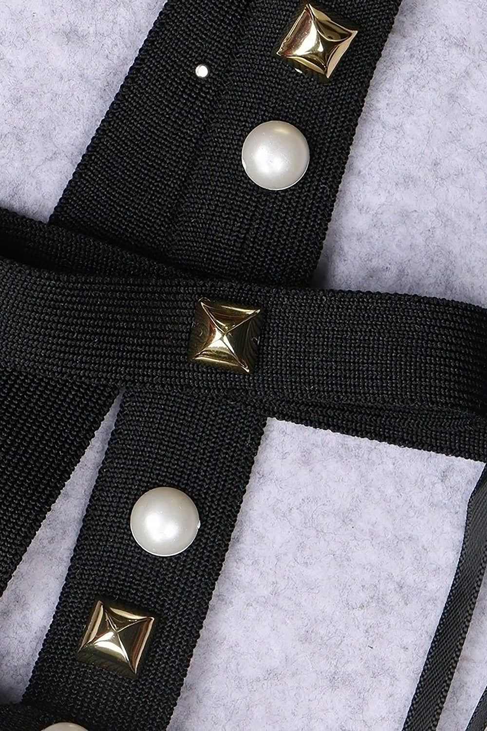 Combinaison en maille à bandes et perles à bretelles