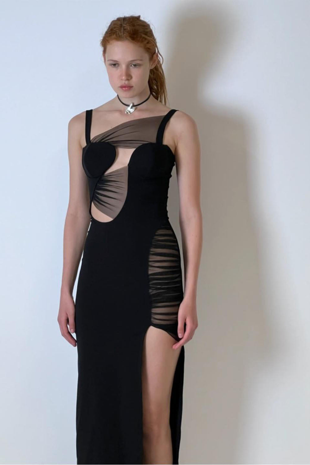 black strappy cut out dress Angelina