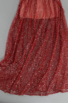 Strappy Sequins Beaded Mesh A-line Dress In Red