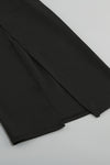 Two-Tone Cutout Puff Sleeve Backless Slim Midi Dress