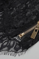 Two Piece Lace Corset Top Bodycon Midi Bandage Dress In Black