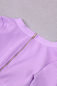 V-Neck Long Sleeve Top & Pencil Midi Skirt Bandage Two-Piece Set
