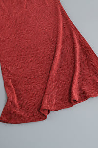 Conjunto de dos piezas con falda larga y top corto de manga larga de terciopelo