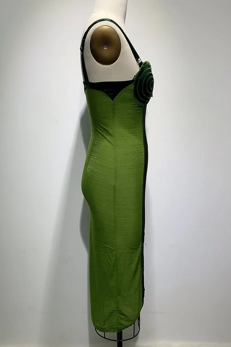Vintage Bustier-inspired Green Dress