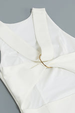 White Backless Cross Sleeveless Dress