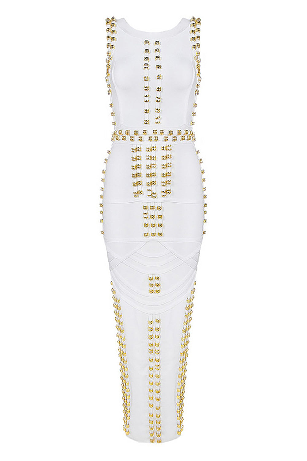 Luxurious Gold Studded Maxi Bandage Maxi Dress CHICIDA Luxurious Gold Studded Maxi Bandage Maxi Dress CHICIDA