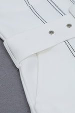 White Halter Backless Belt Bandage Jumpsuits - Chicida