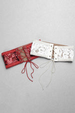 Round Neck Waist Sequin Bandage Long Sleeve Bodycon Jumpsuit - Chicida