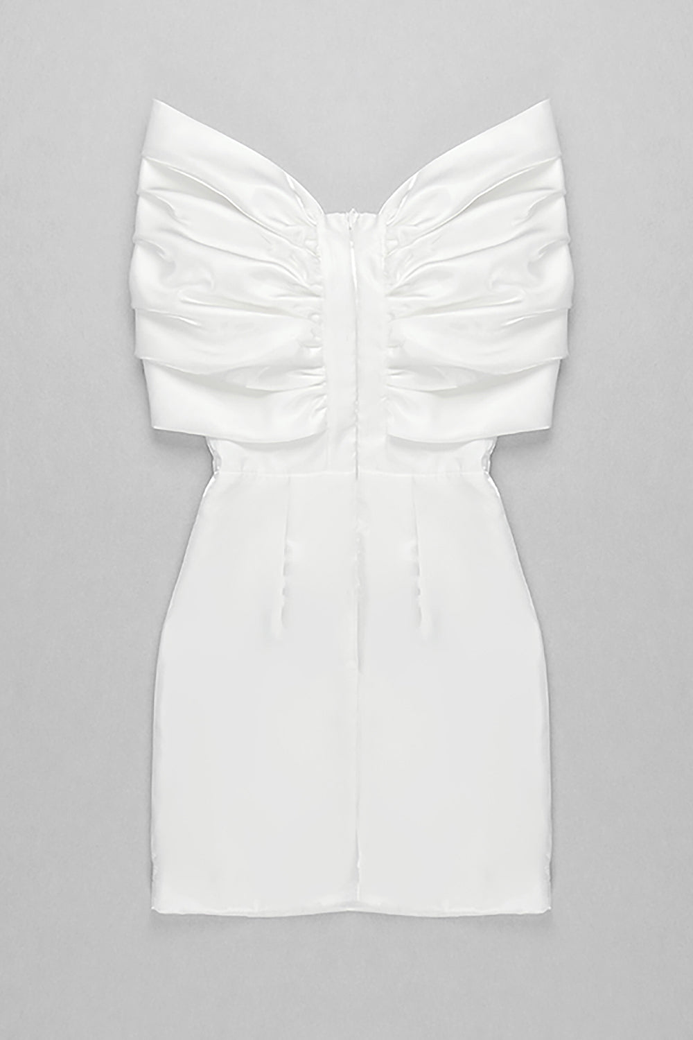 Satin Bow Off Shoulder Mini Dress In White Black - Chicida