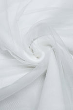 White Strapless Two-Piece Bandage Mesh Draped Dress - Chicida