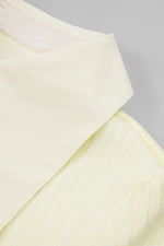 Yellow Long Sleeve Stand Collar Feather Cuff Bandage Dress