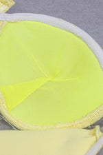 Yellow Sleeveless Sequin Mesh Asymmetric Mini Bandage Dress